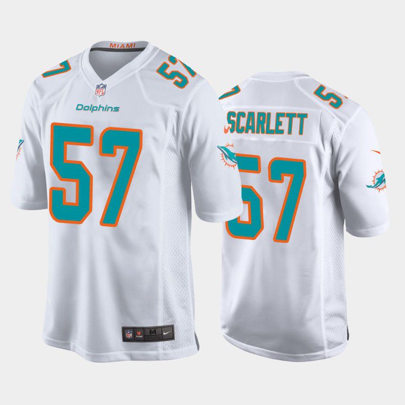 Men Miami Dolphins 57 Brennan Scarlett Nike White Game NFL Jersey
